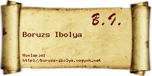 Boruzs Ibolya névjegykártya